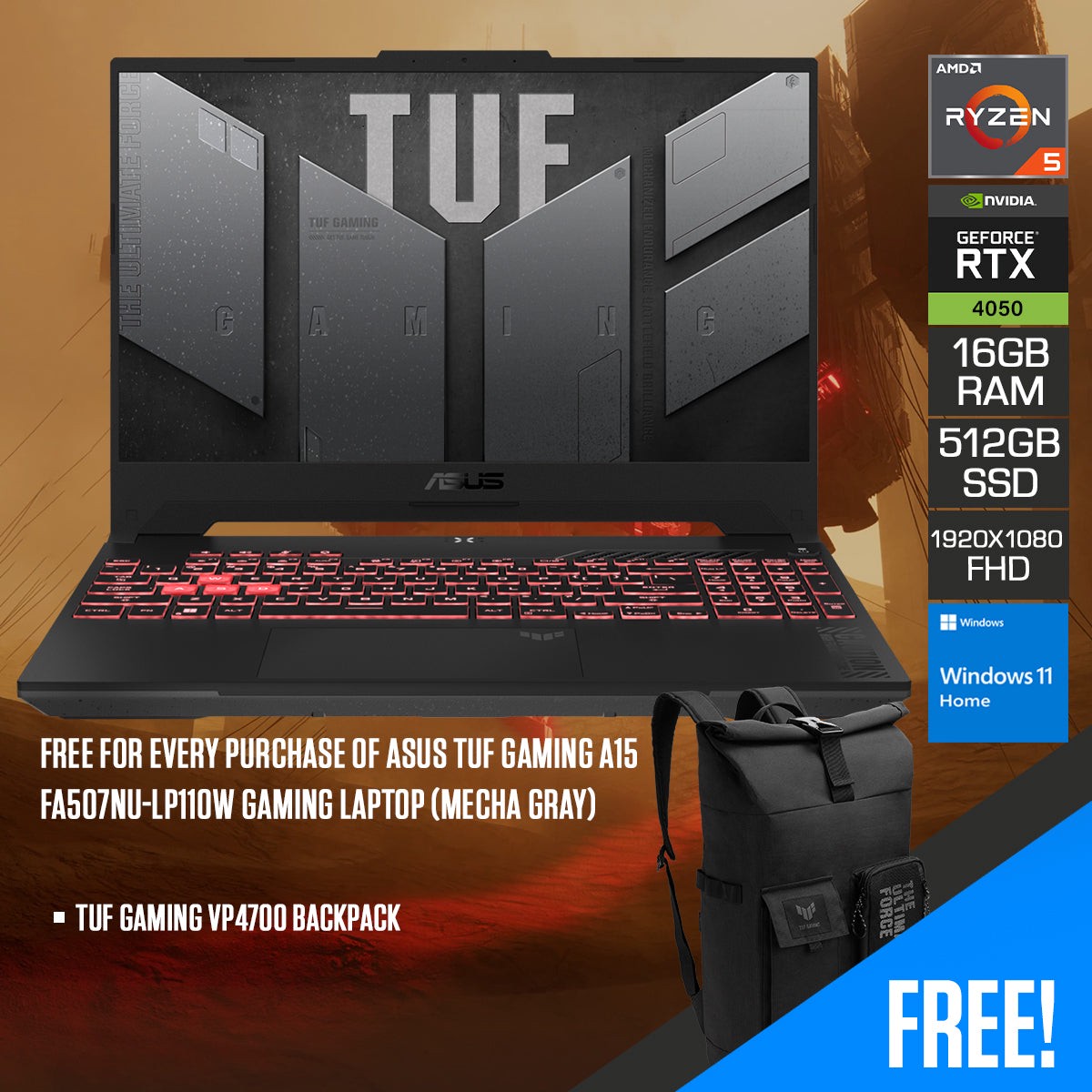 asus-tuf-gaming-a15-fa507nu-lp110w-laptop-mecha-gray-15-6-fhd-ryzen-5-7535hs-16gb-ddr5-512gb-ssd-geforce-rtx-4050-windows-11-home-tuf-gaming-vp4700-backpack