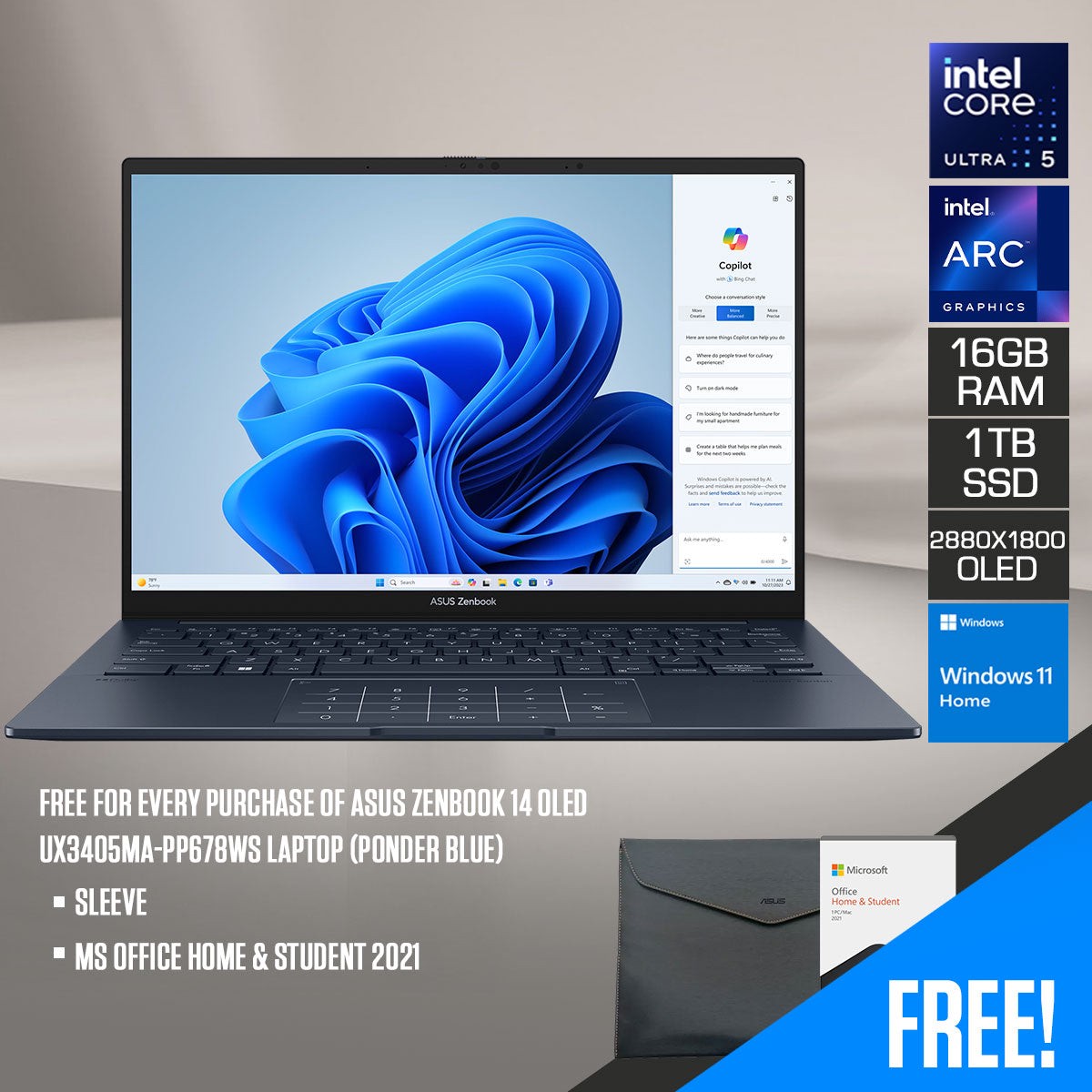 asus-zenbook-14-oled-ux3405ma-pp678ws-laptop-ponder-blue-14-3k-2880x1800-oled-120hz-i5-ultra-125h-16gb-ram-1tb-ssd-intel-arc-windows-11-home-ms-office-home-student-2021-sleeve
