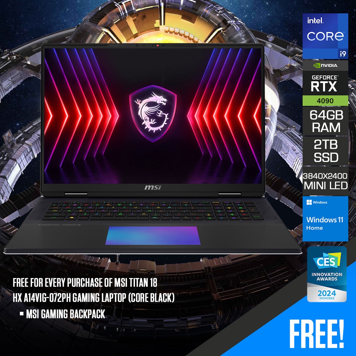 msi-titan-18-hx-a14vig-072ph-gaming-laptop-core-black-18-uhd-3840x2400-mini-led-120hz-i9-14900hx-64gb-ram-2tb-ssd-rtx-4090-windows-11-msi-gaming-backpack