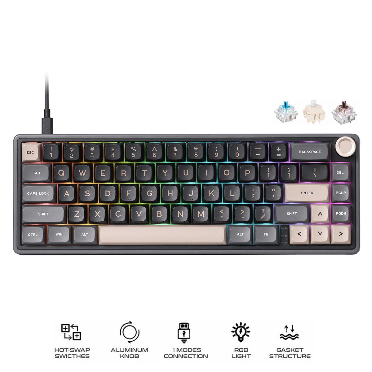 royal-kludge-r65-single-mode-rgb-66-keys-hot-swappable-mechanical-keyboard-phantom-blue-switch-chartreuse-switch-brown-switch