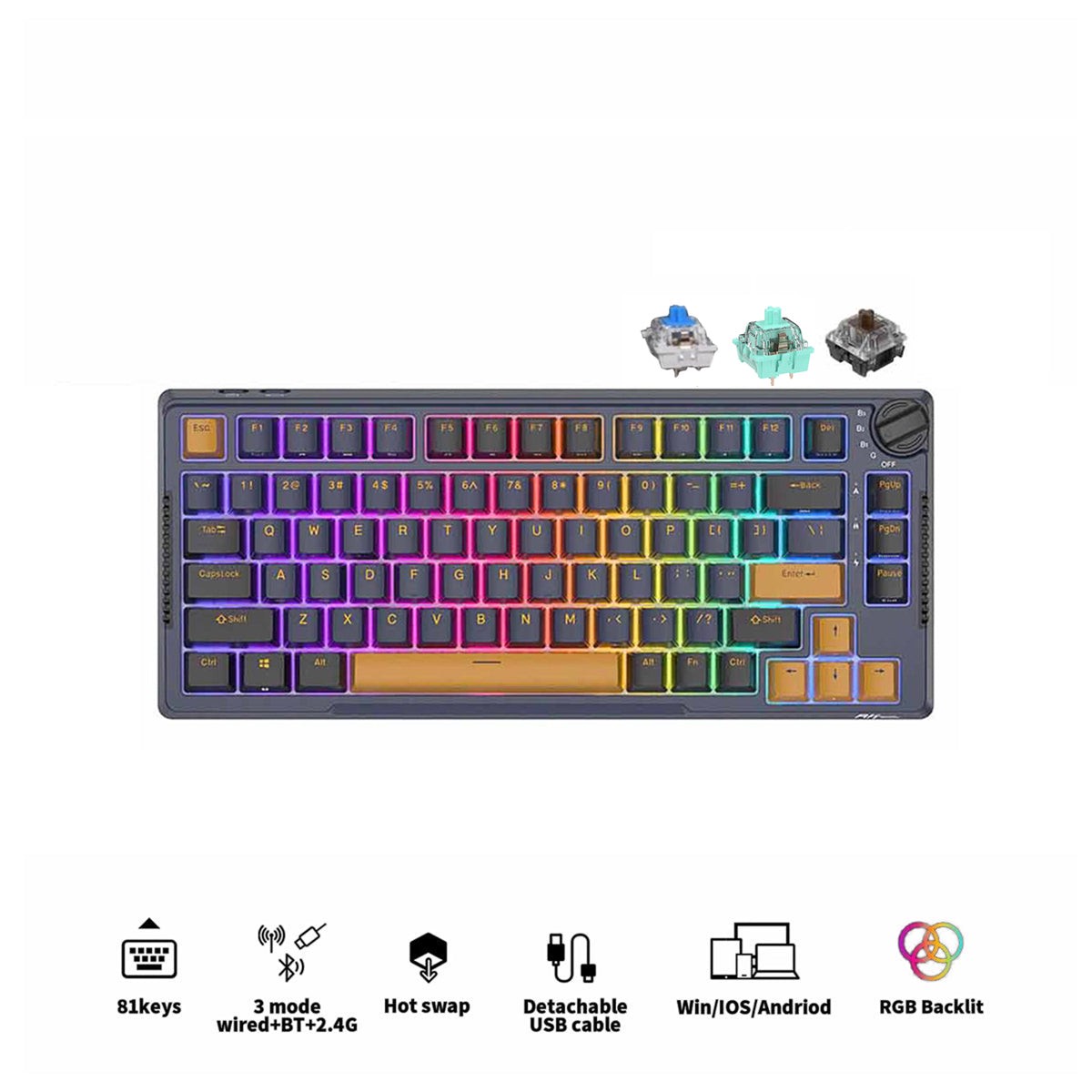 royal-kludge-rk-h81-tri-mode-rgb-81-keys-hot-swappable-mechanical-keyboard-star-night-sky-cyan-brown-blue-switch