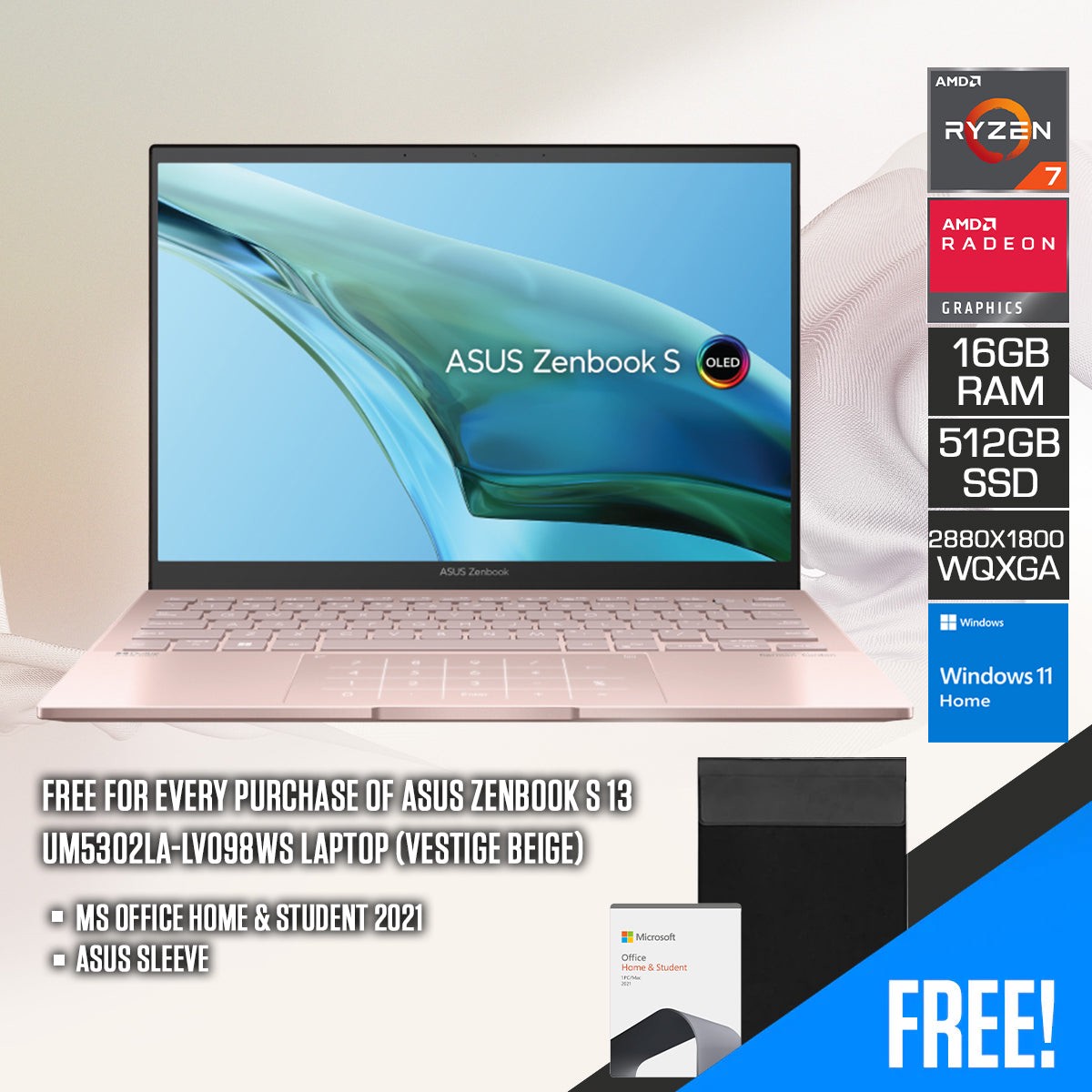 asus-zenbook-s-13-um5302la-lv098ws-laptop-13-3-oled-wqxga-ryzen-7-7840u-16gb-ram-512gb-ssd-amd-radeon-graphics-windows-11-home-ms-office-home-student-2021-asus-sleeve