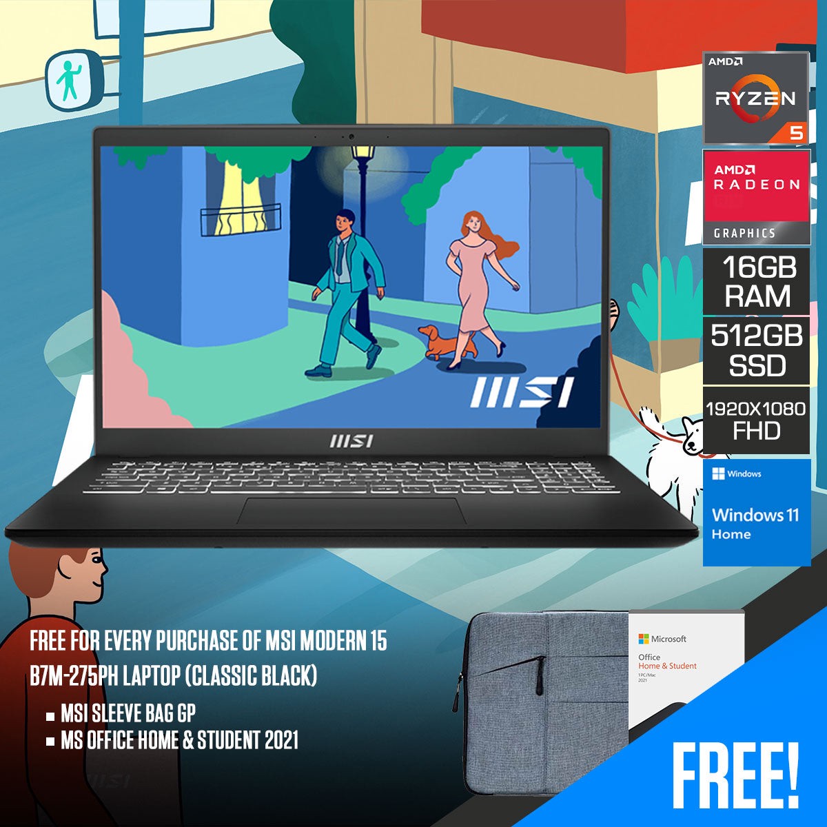 msi-modern-15-b7m-275ph-laptop-15-6-fhd-ryzen-5-7530u-16gb-ram-512gb-ssd-amd-radeon-graphics-windows-11-home-ms-office-home-student-2021-msi-sleeve-bag-gp