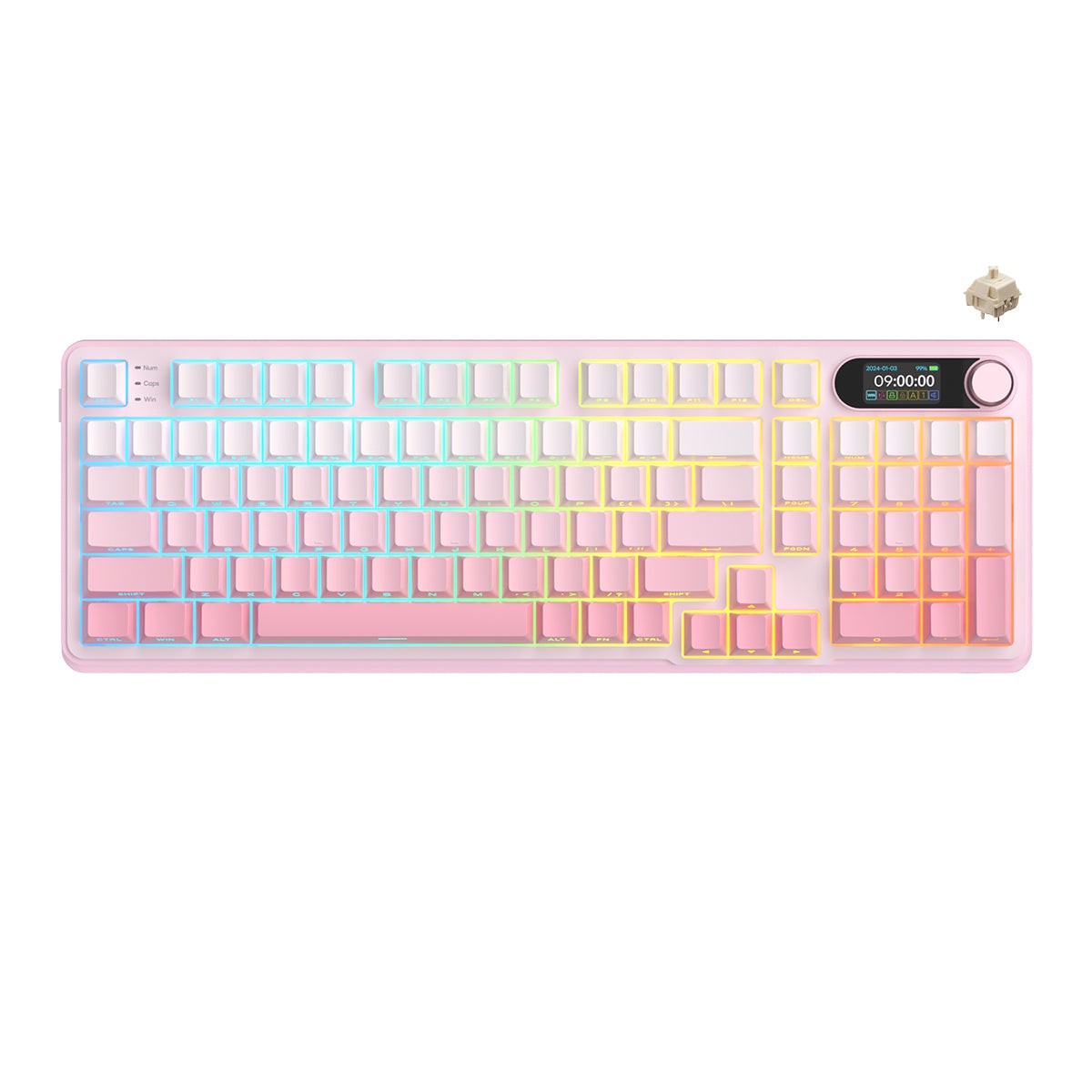 royal-kludge-rk-s98-tri-mode-rgb-98-keys-hot-swappable-mechanical-keyboard-pink-gradient-cream-switch