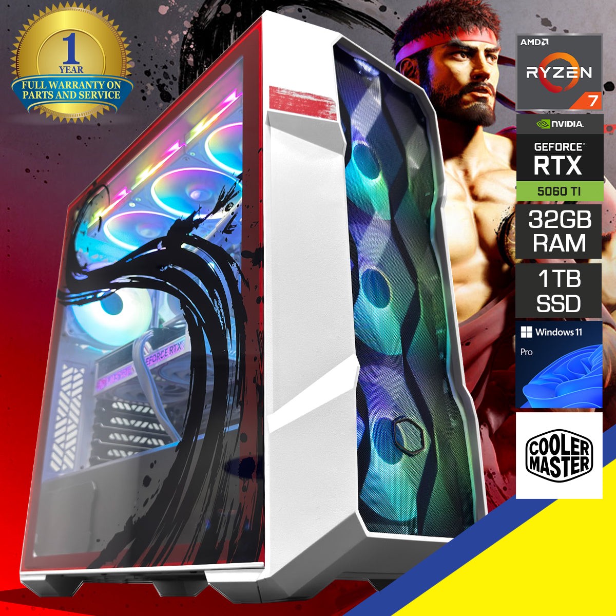 sophos-td500-ryu-version-white-desktop-gaming-pc-amd-ryzen-7-9700x-32gb-2x16gb-ram-1tb-ssd-rtx-5060-ti-windows-11-pro