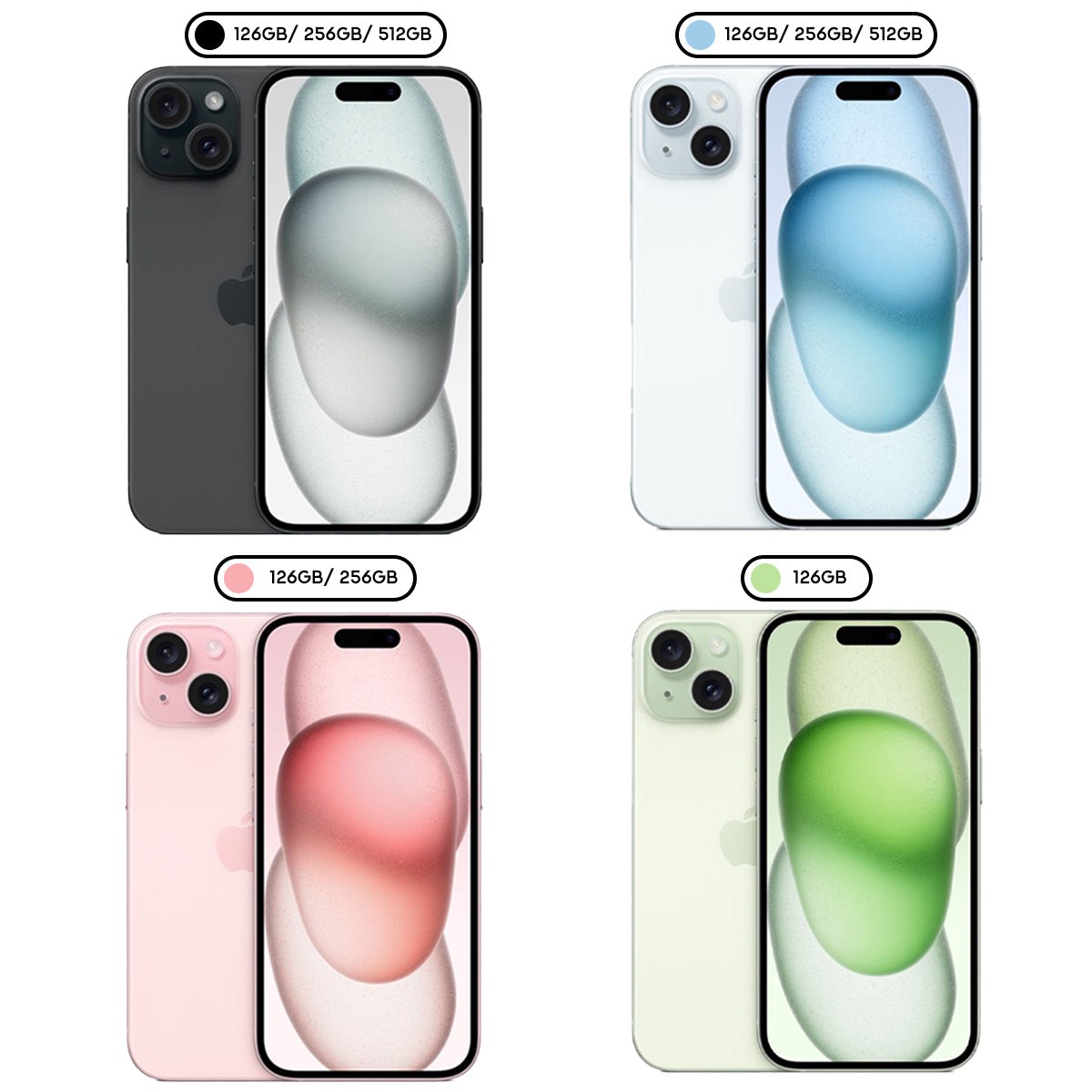 apple-iphone-15-a3090-128gb-256gb-512gb-black-blue-pink-green