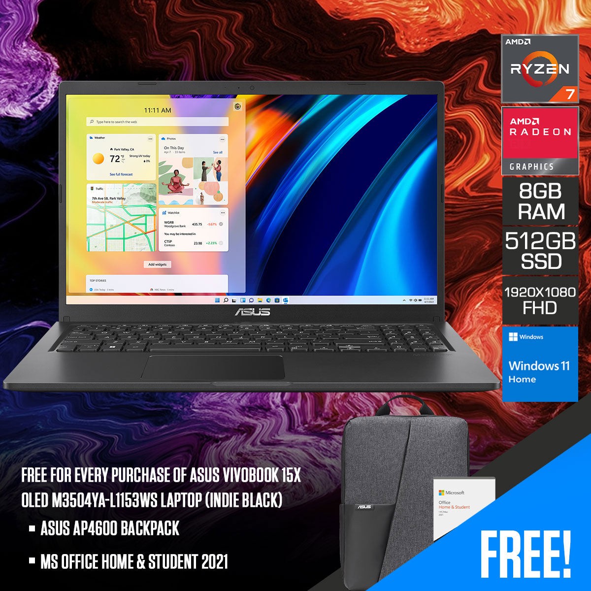asus-vivobook-15x-oled-m3504ya-l1153ws-laptop-15-6-fhd-oled-ryzen-7-7730u-8gb-ram-512gb-ssd-amd-radeon-graphics-windows-11-home-ms-office-home-student-2021-asus-ap4600-backpack