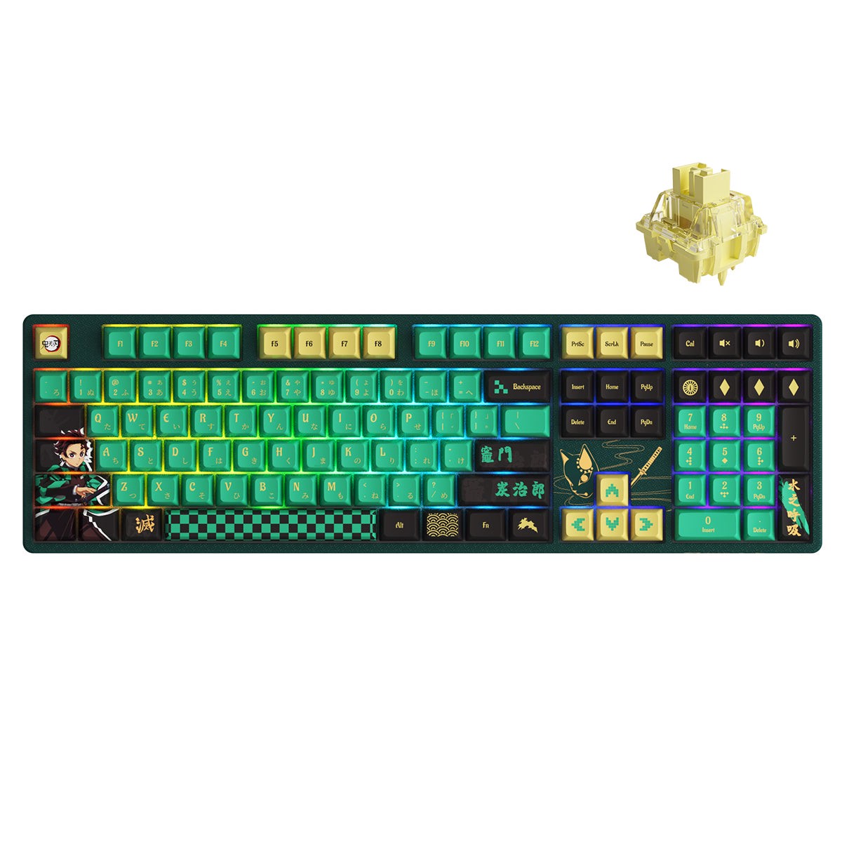 akko-demon-slayer-tanjirou-5108b-plus-multi-modes-rgb-hot-swappable-mechanical-keyboard-akko-v3-cream-yellow-pro