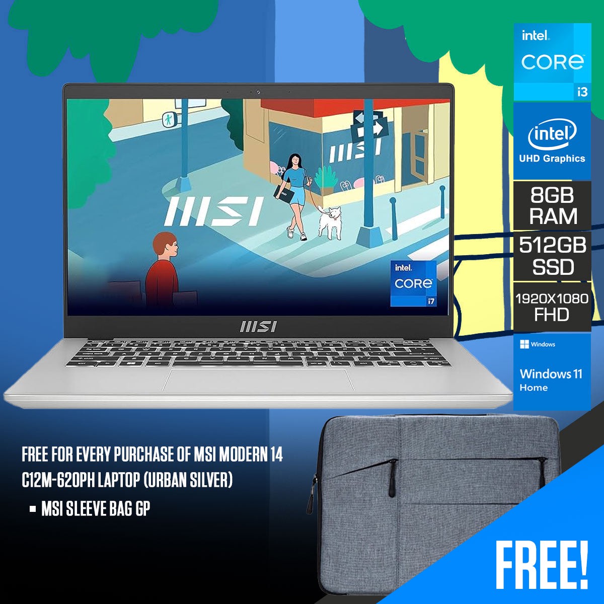 msi-modern-14-c12m-620ph-laptop-urban-silver-14-fhd-i3-1215u-8gb-ram-512gb-ssd-intel-uhd-graphics-windows-11-home-msi-sleeve-bag-gp