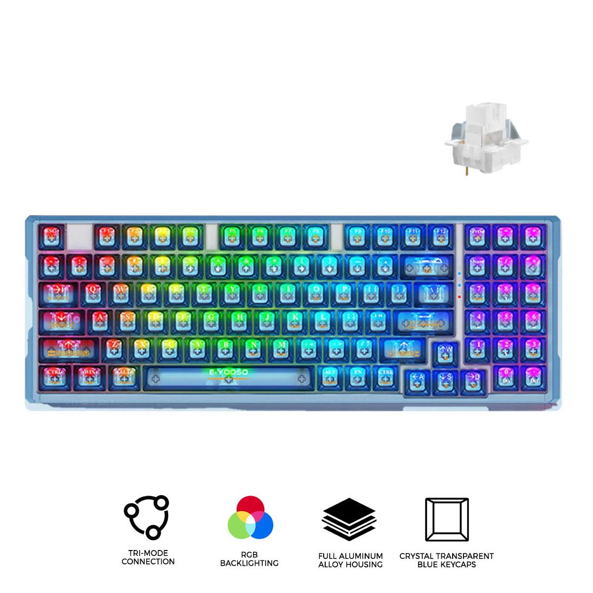 e-yooso-z-94j-tri-mode-rgb-94-keys-hot-swappable-mechanical-keyboard-crystal-blue-linear-white-switch