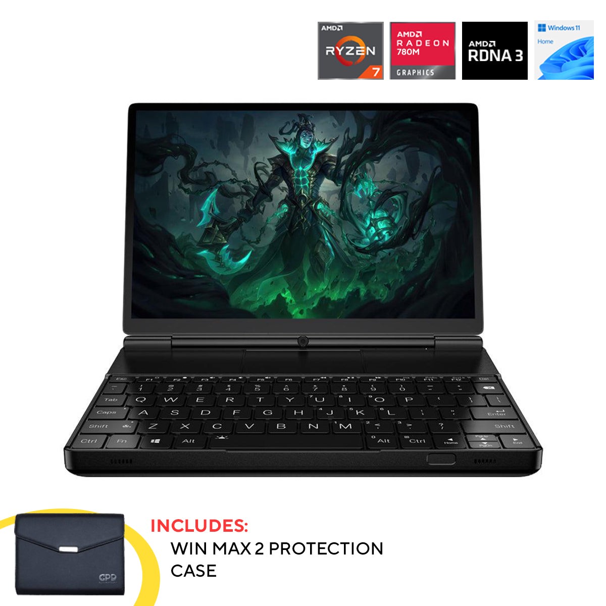 gpd-win-max-2-2023-amd-ryzen-7-7840u-10-1-wqxga-qhd-2560x1600-ips-32gb-lpddr5x-7500mt-s-ram-2tb-ssd-amd-radeon-780m-graphics-rdna3-windows-11-handheld-gaming-pc-win-max-2-protection-case