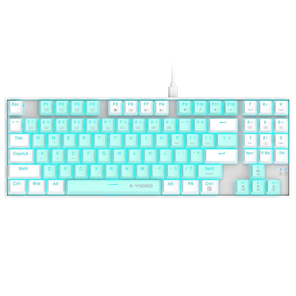 e-yooso-z-13-single-light-89-keys-mechanical-keyboard-green-white-red-switch