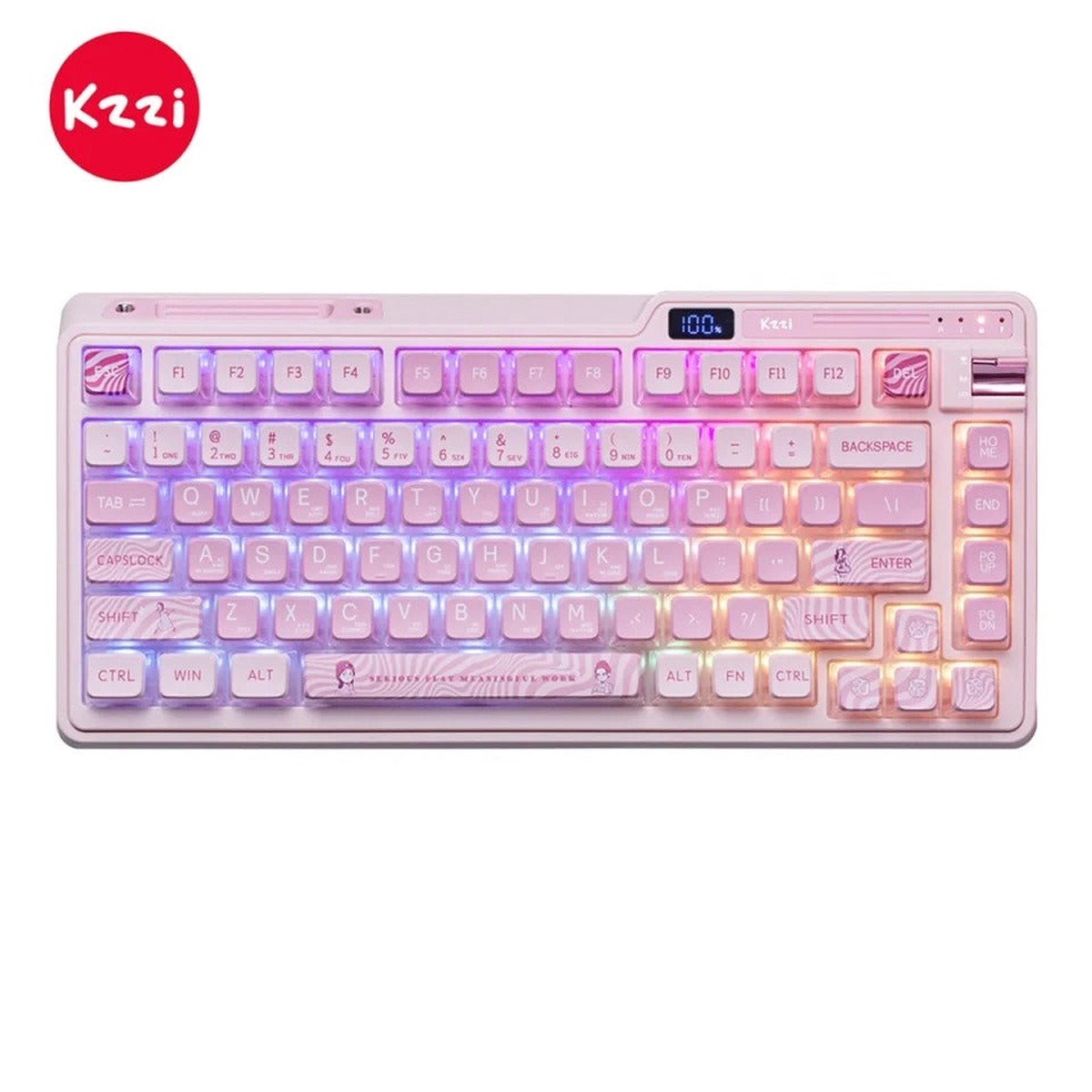 kzzi-k75-pro-tri-mode-rgb-82-keys-hot-swappable-mechanical-keyboard-sakura-pink-eternity-tactile-switch