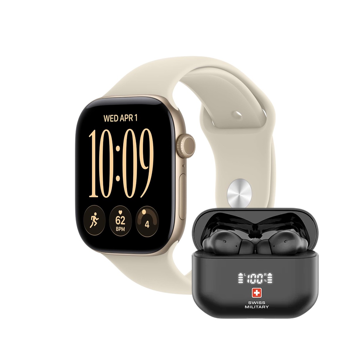 apple-watch-series-12-gps-46mm-light-gold-aluminium-case-with-sand-sport-band-m-l-swiss-military-victor-7-in-ear-true-wireless-earbud-black-bundle