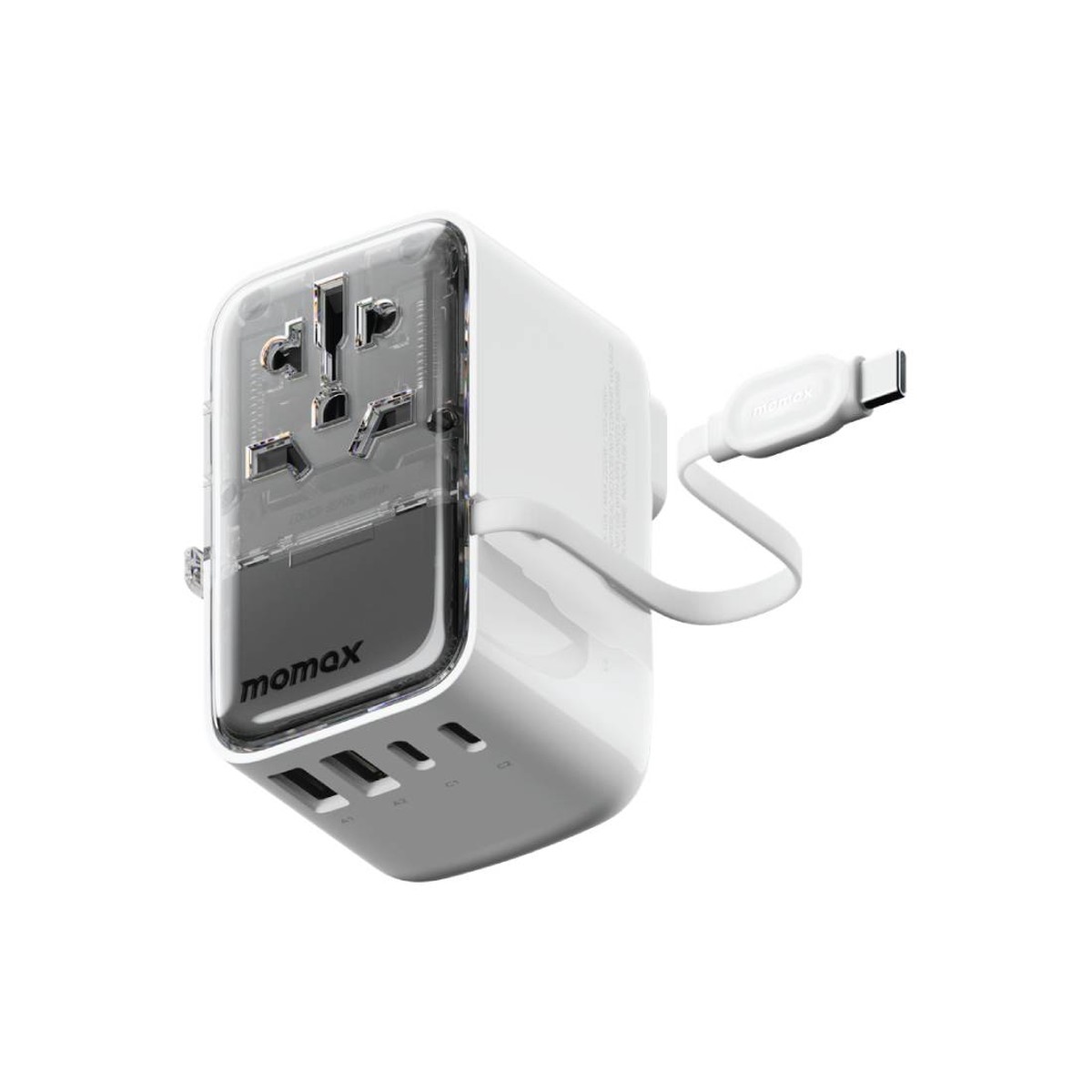 momax-1-world-flow-35w-4-port-with-built-in-usb-c-cable-ac-travel-adaptor-white