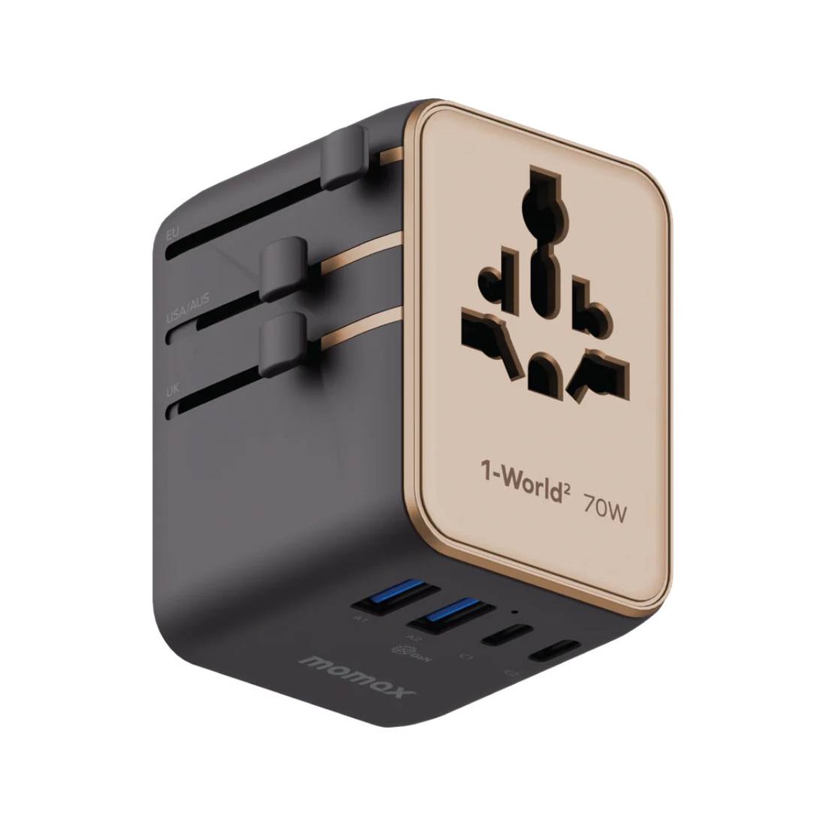 momax-1-world2-gan-70w-5-port-usb-c-ac-travel-adaptor-desert-titanium
