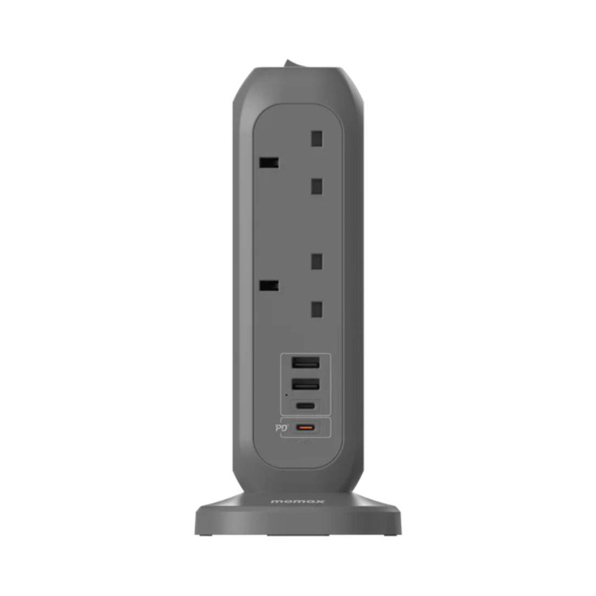 momax-one-plug-11-outlet-power-strip-with-usb-charger-grey