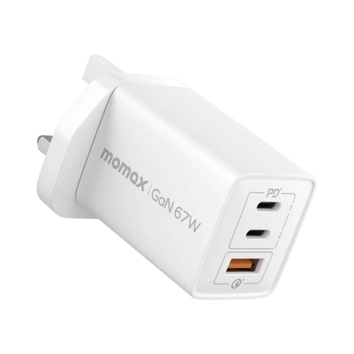 momax-oneplug-67w-3-port-gan-charger-white