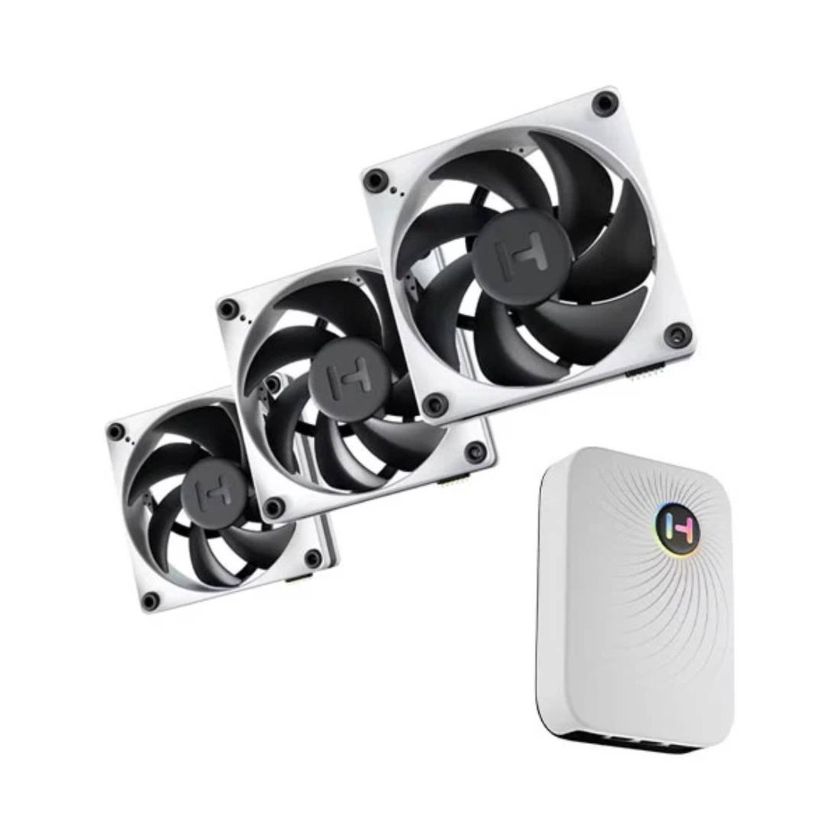 hyte-thicc-fp12-120mm-cpu-cooler-triple-fan-pack-np50-i-o-hub-black-white